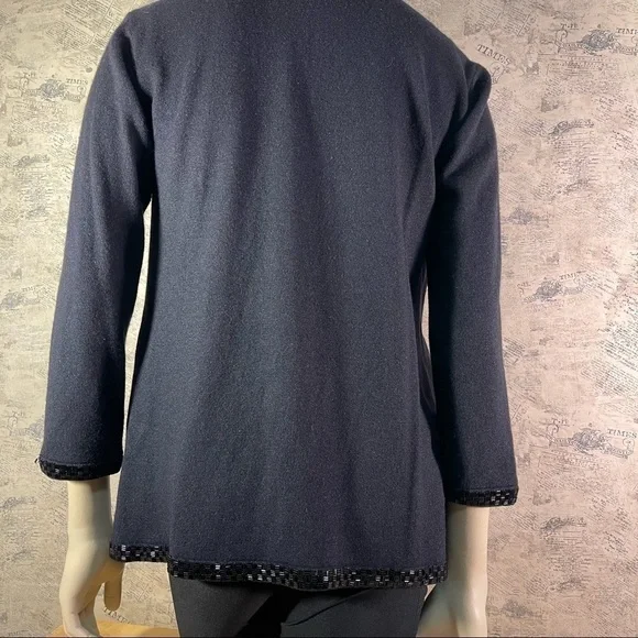 Escada for Neiman Marcus Knittedtop and cardigan with Bugle beads